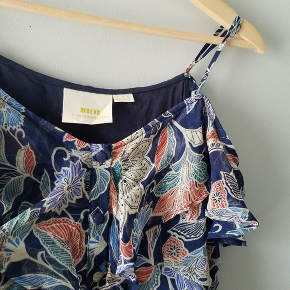 Anthropologie Maeve Mariposa Ruffled Top 2 - Picture 9 of 13